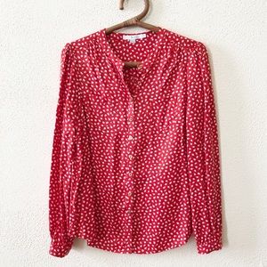 Boden Ditsy Floral Print Silk Button-down Top 4
